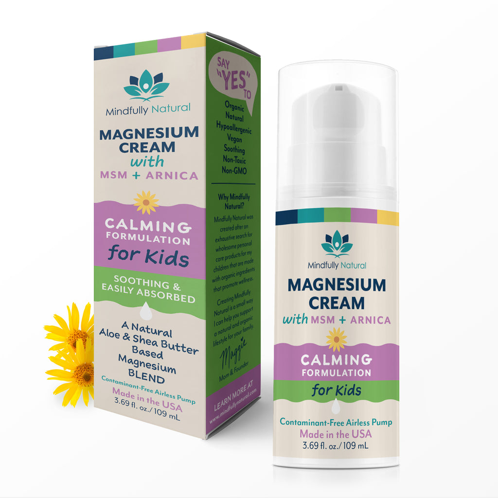 Magnesium cream for kids, magnesium lotion, mindfully natural